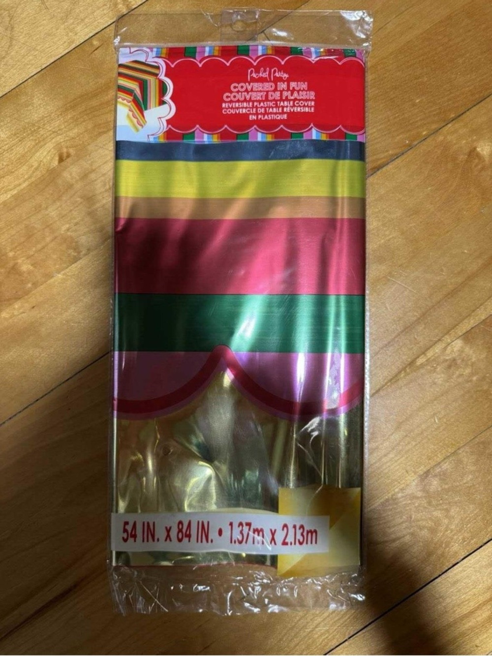 Reversible party plastic table cover/cloth (x3)